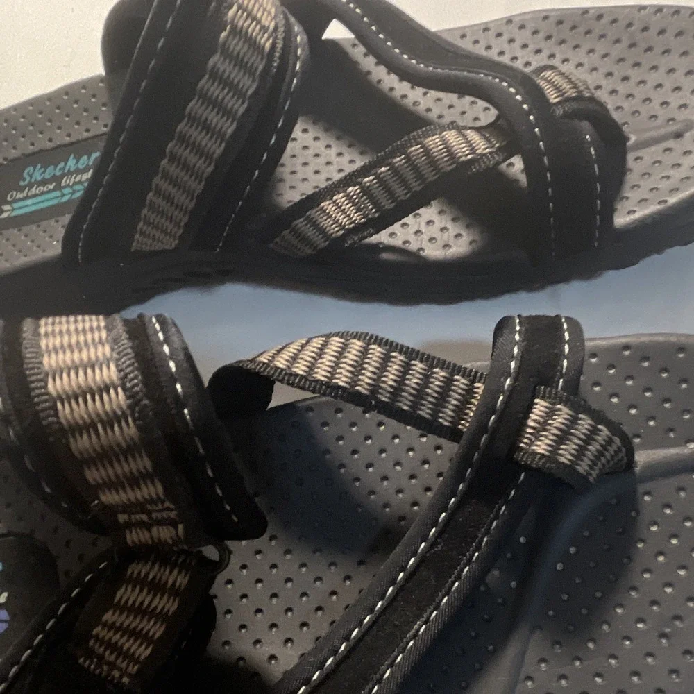 Skechers Outdoor Lifestyle Men's Thong Sandals Black/Gray Size 10 Synthetic